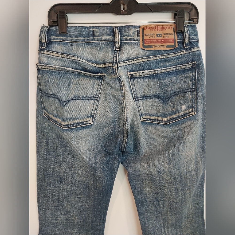 Diesel Industry Straight Leg Blue Denim Jeans Men’s Size 30x29 Distressed - Picture 6 of 16